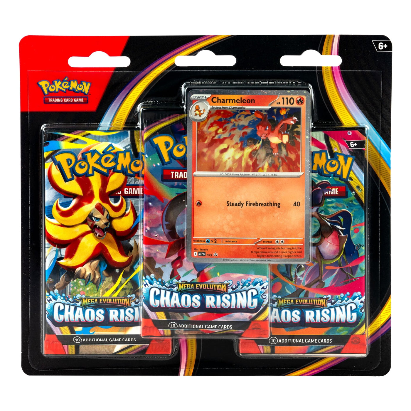 Pokémon Pokemon Trading Card Games Mega Evolutions Chaos Rising 3-Pack Blister