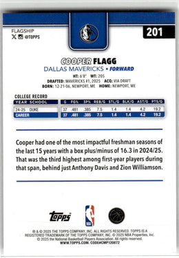 2025-26 Topps #201 Cooper Flagg