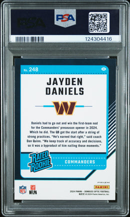 2024 Panini Donruss Optic #248 Jayden Daniels Pink PSA 9