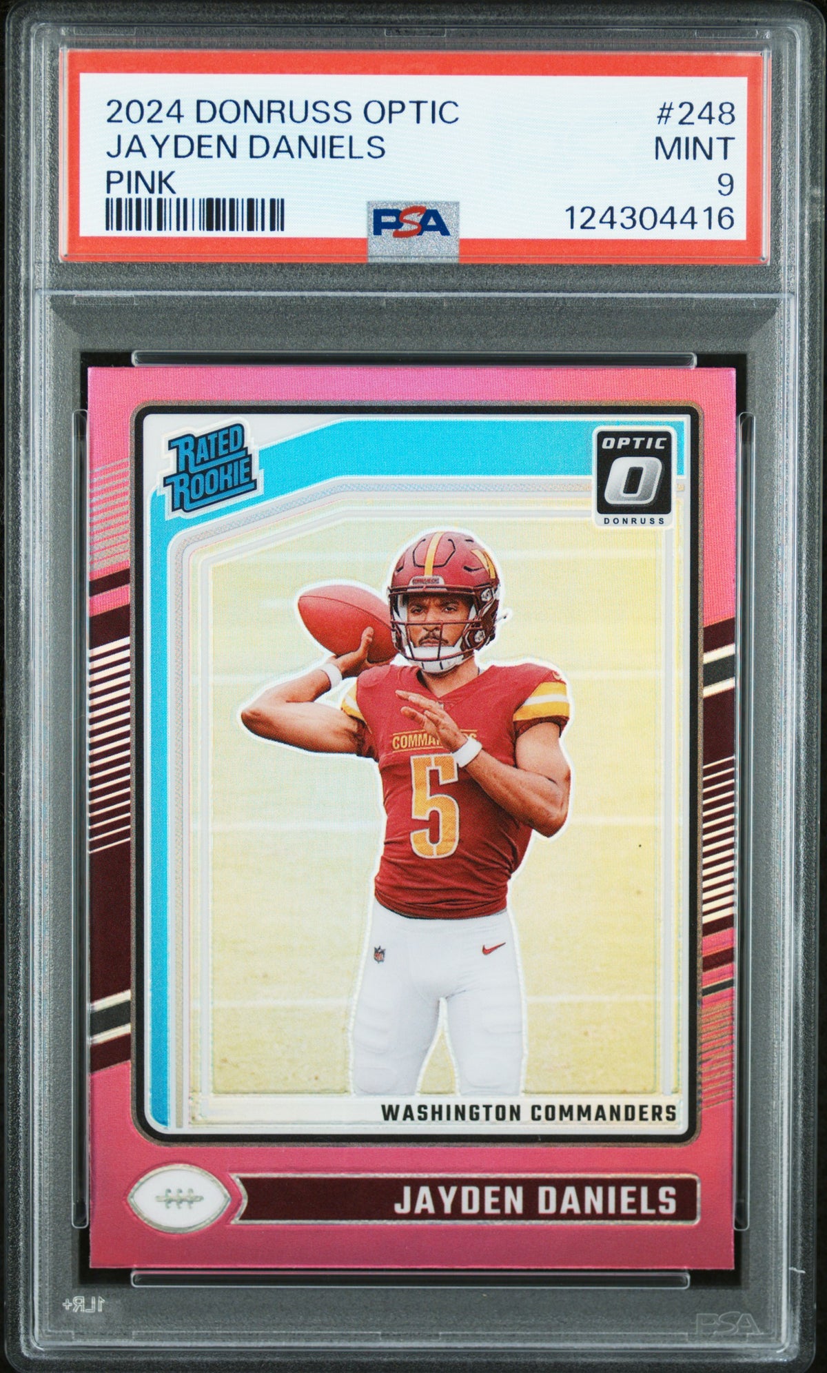 2024 Panini Donruss Optic #248 Jayden Daniels Pink PSA 9