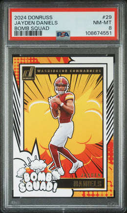 2024 Panini Donruss Bomb Squad #29 Jayden Daniels PSA 8
