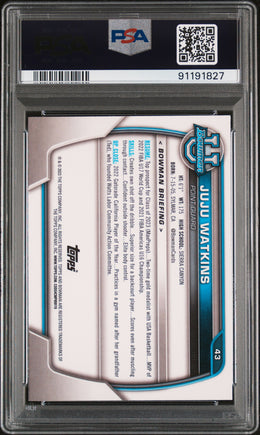 2022 Bowman Chrome University #43 Juju Watkins PSA 8