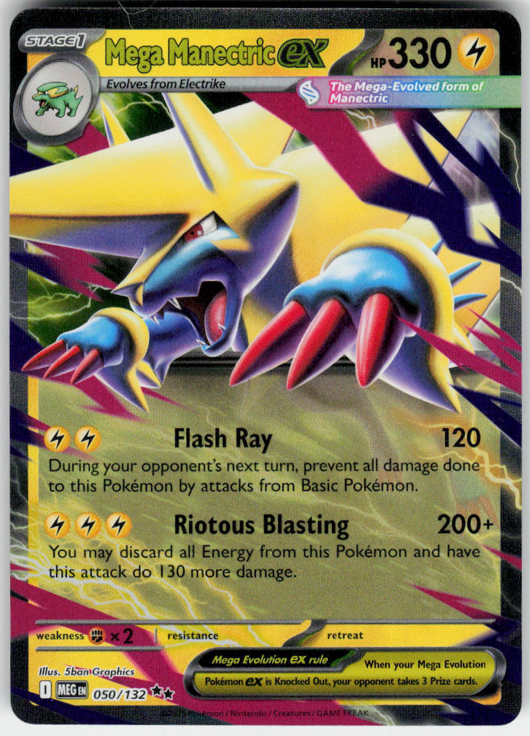 Mega Manectric ex - Mega Evolution #050/132 - Near Mint - Normal