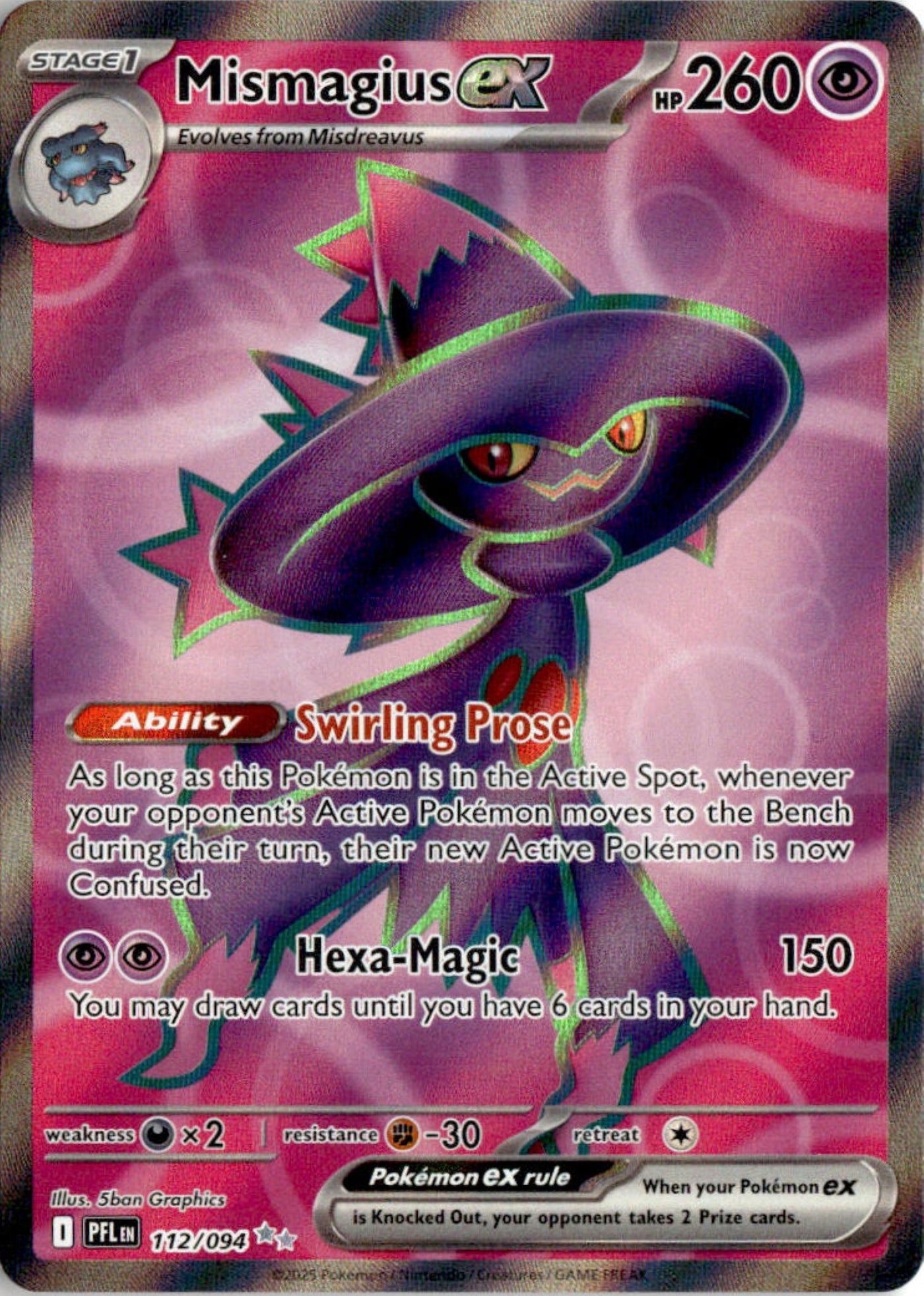 Mismagius ex - Phantasmal Flames #112 - Near Mint - Normal