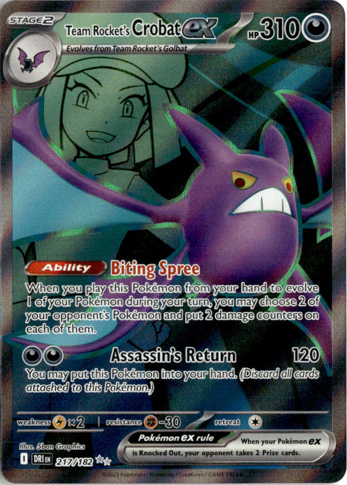 Team Rocket's Crobat ex - Destined Rivals #217 - Near Mint - Normal