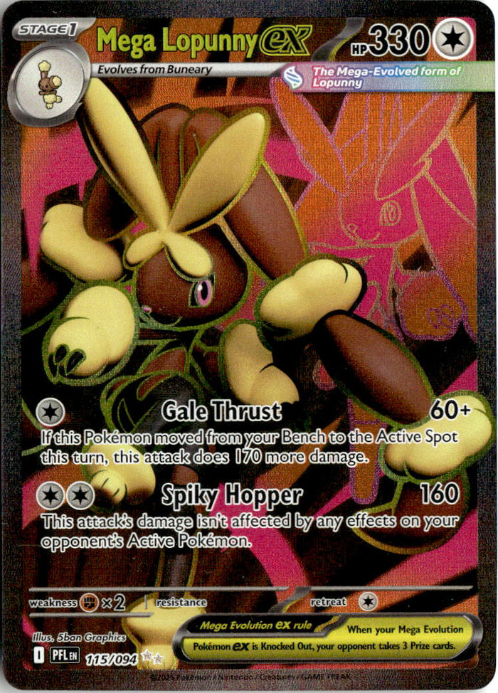 Mega Lopunny ex - Phantasmal Flames #115 - Near Mint - Normal