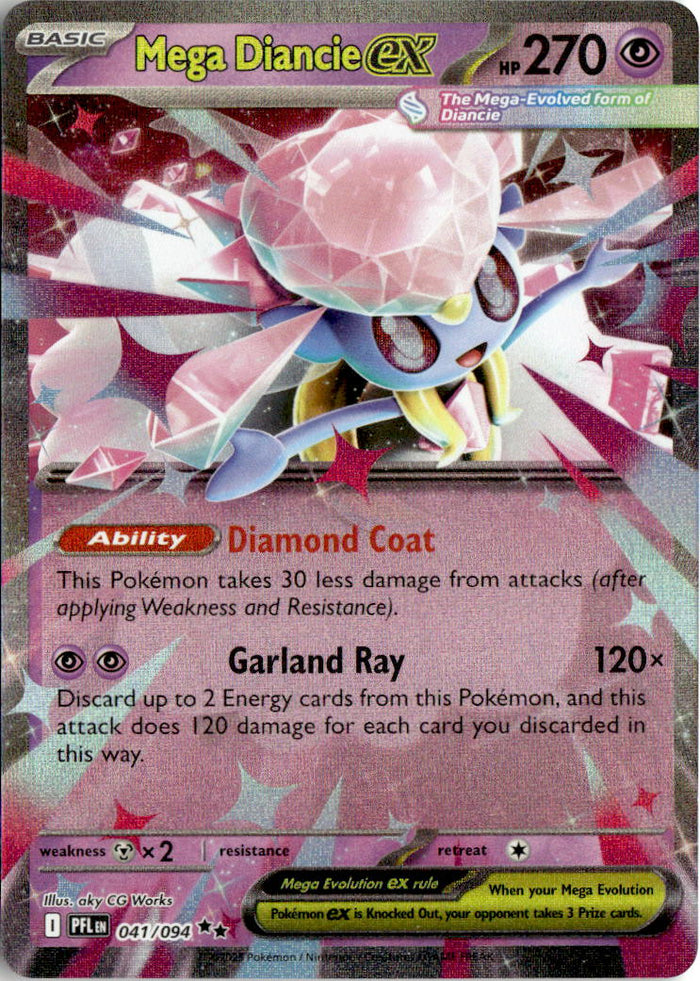 Mega Diancie ex - Phantasmal Flames #41 - Near Mint - Normal