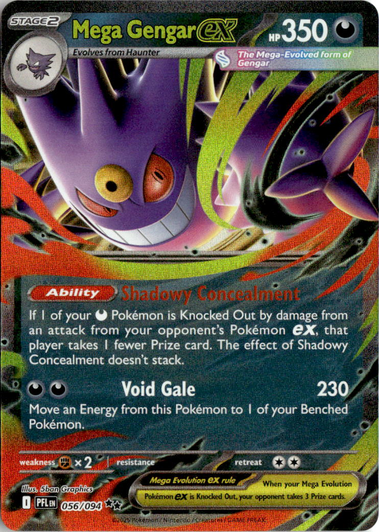 Mega Gengar ex - Phantasmal Flames #56 - Near Mint - Normal