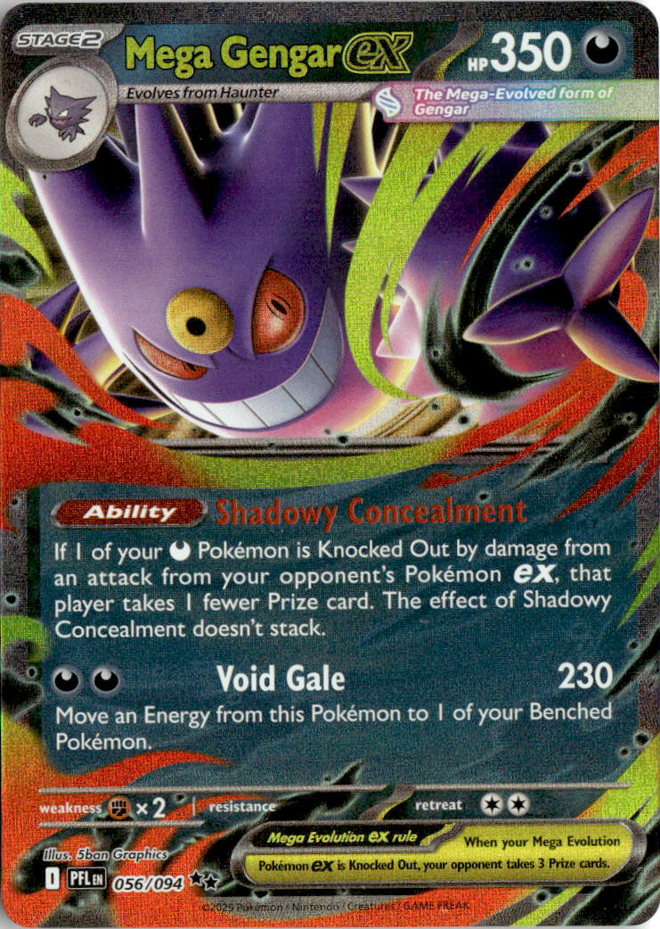 Mega Gengar ex - Phantasmal Flames #56 - Near Mint - Normal