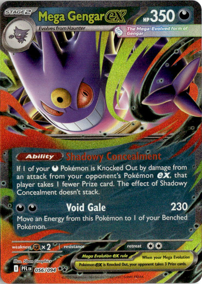Mega Gengar ex - Phantasmal Flames #56 - Near Mint - Normal