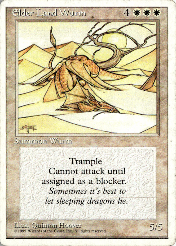 Elder Land Wurm - Fourth Edition #24 - Near Mint - Normal