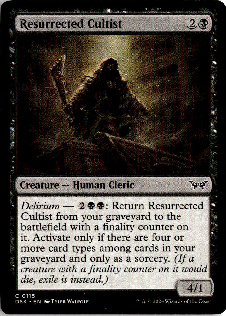 Resurrected Cultist - Duskmourn: House of Horror #115 - Near Mint - Normal