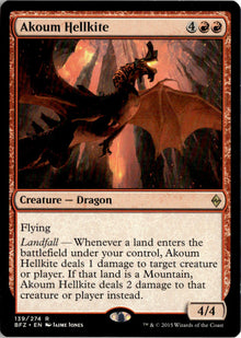 Akoum Hellkite - Battle for Zendikar #139 - Near Mint - Normal