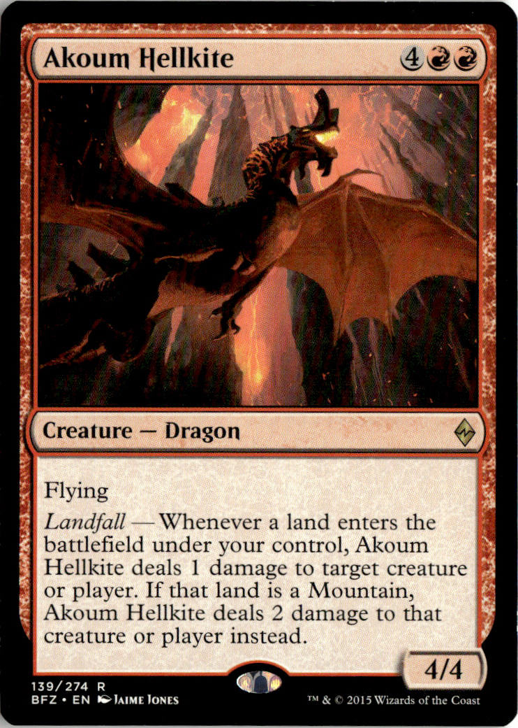 Akoum Hellkite - Battle for Zendikar #139 - Near Mint - Normal