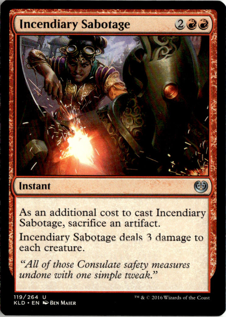 Incendiary Sabotage - Kaladesh #119 - Near Mint - Normal