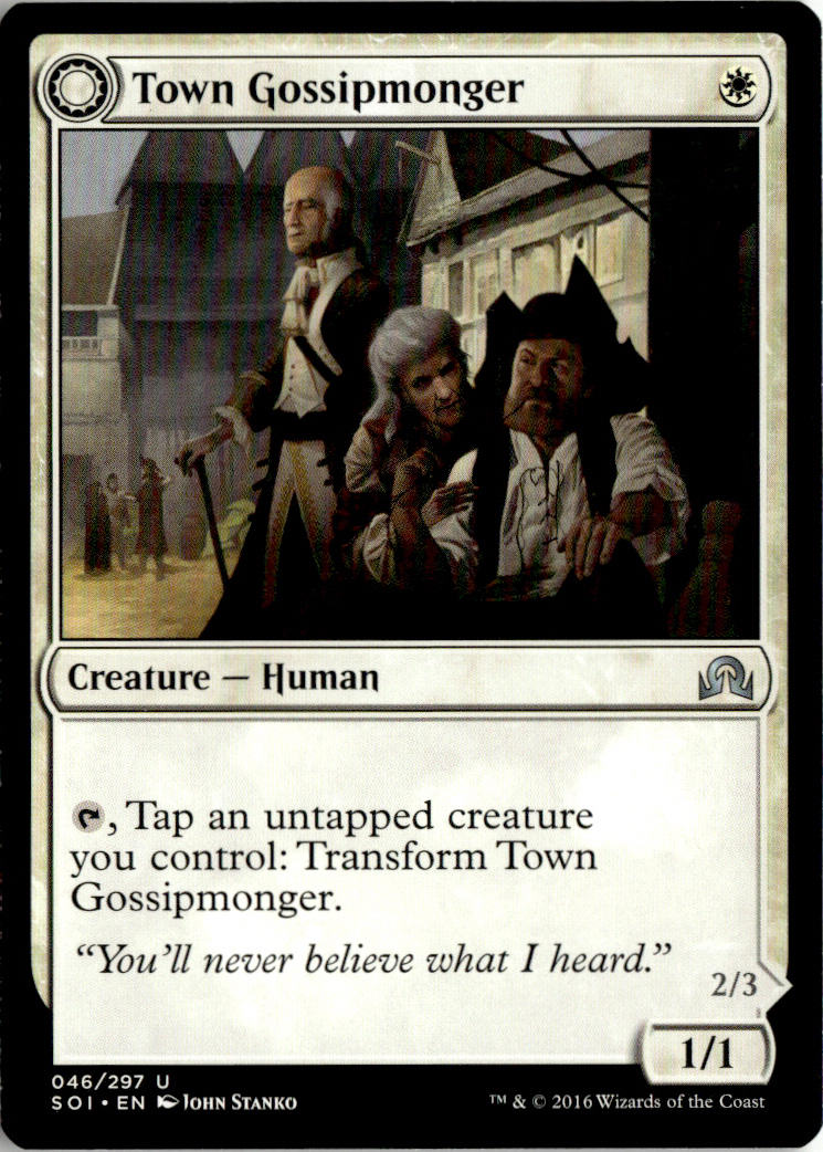 Town Gossipmonger // Incited Rabble - Shadows over Innistrad #46 - Near Mint - Normal