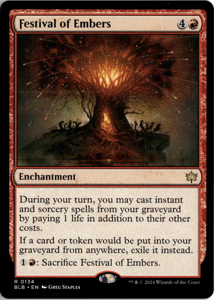 Festival of Embers - Bloomburrow #134 - Near Mint - Normal