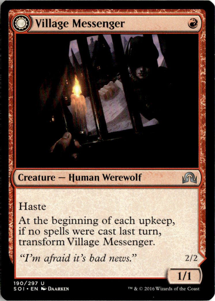 Village Messenger // Moonrise Intruder - Shadows over Innistrad #190 - Near Mint - Normal