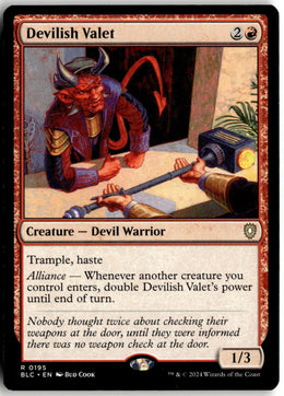 Devilish Valet - Bloomburrow Commander #195 - Near Mint - Normal