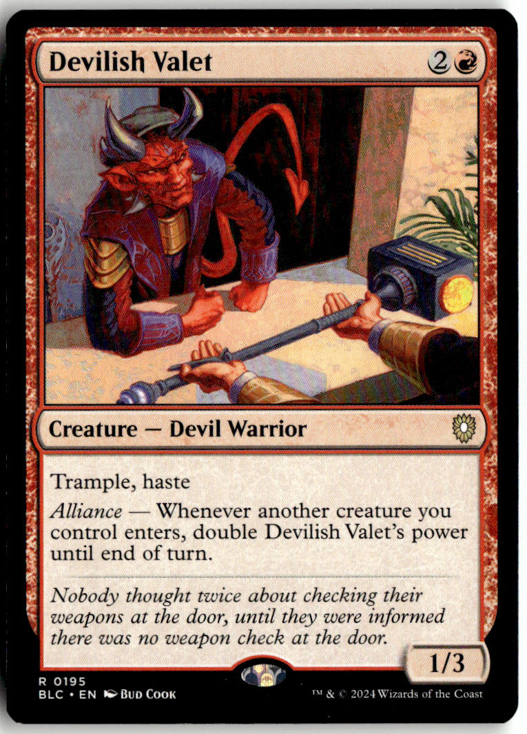 Devilish Valet - Bloomburrow Commander #195 - Near Mint - Normal