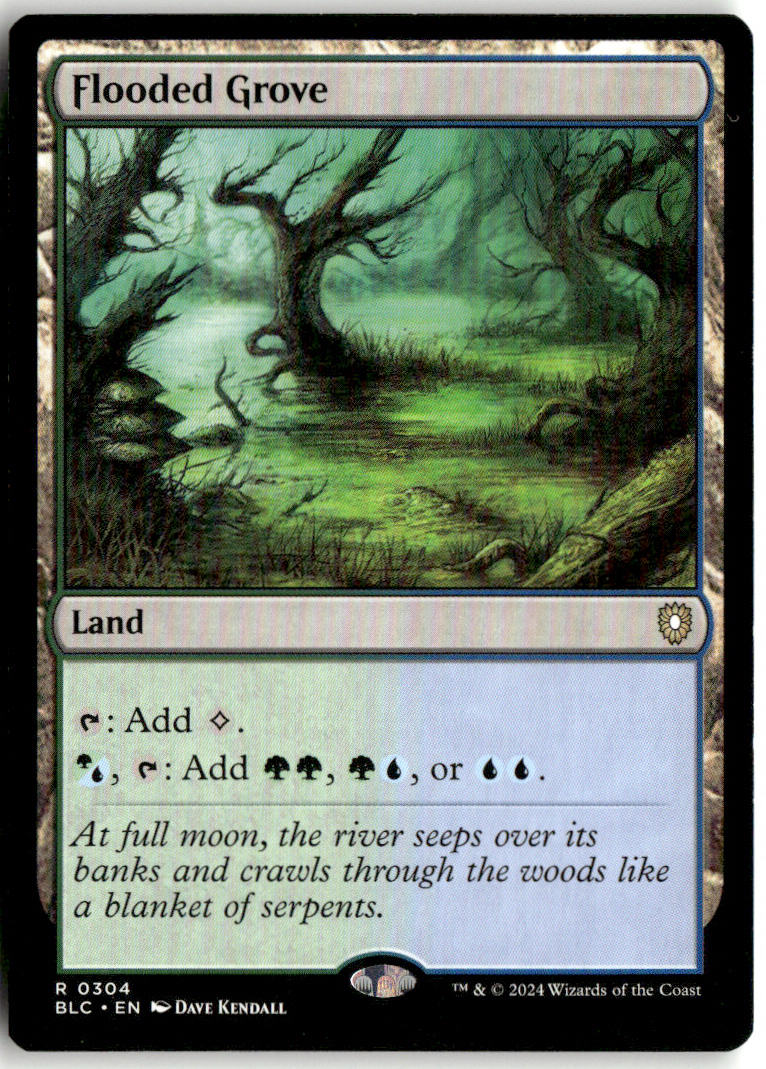 Flooded Grove - Bloomburrow Commander #304 - Near Mint - Normal