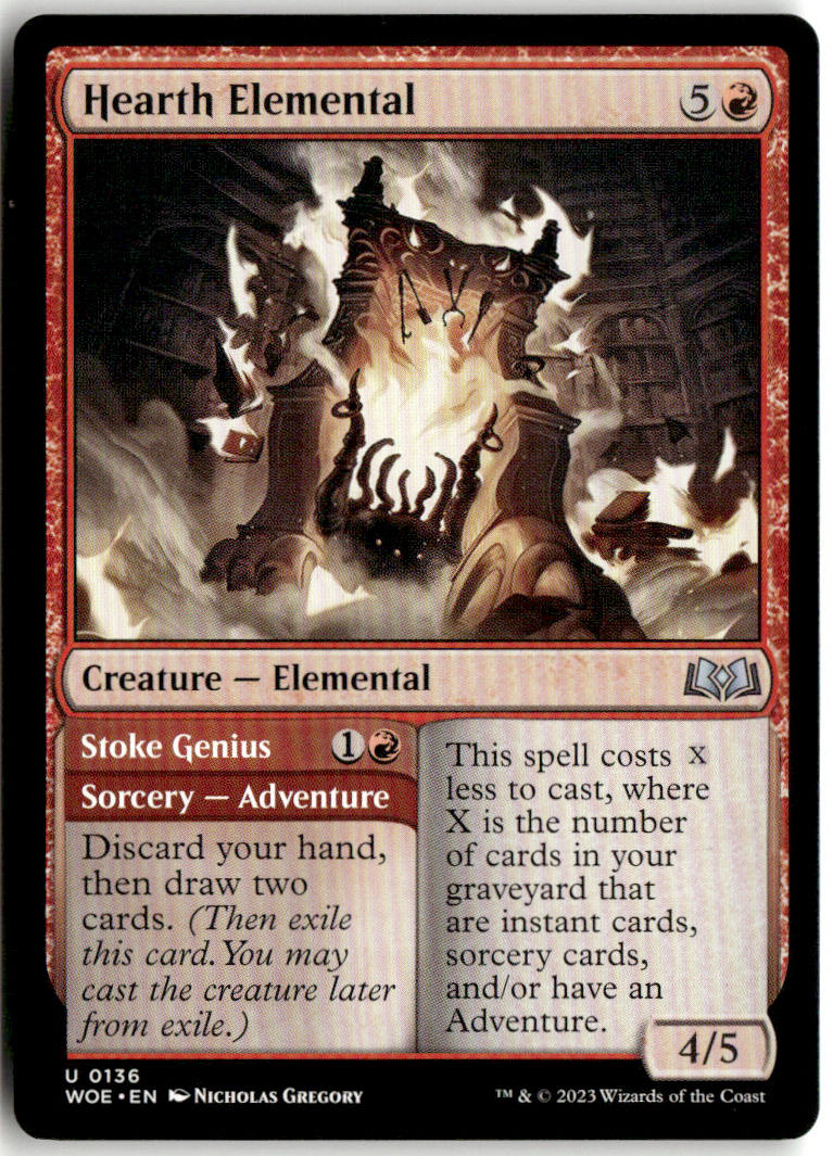 Hearth Elemental // Stoke Genius - Wilds of Eldraine #136 - Near Mint - Normal