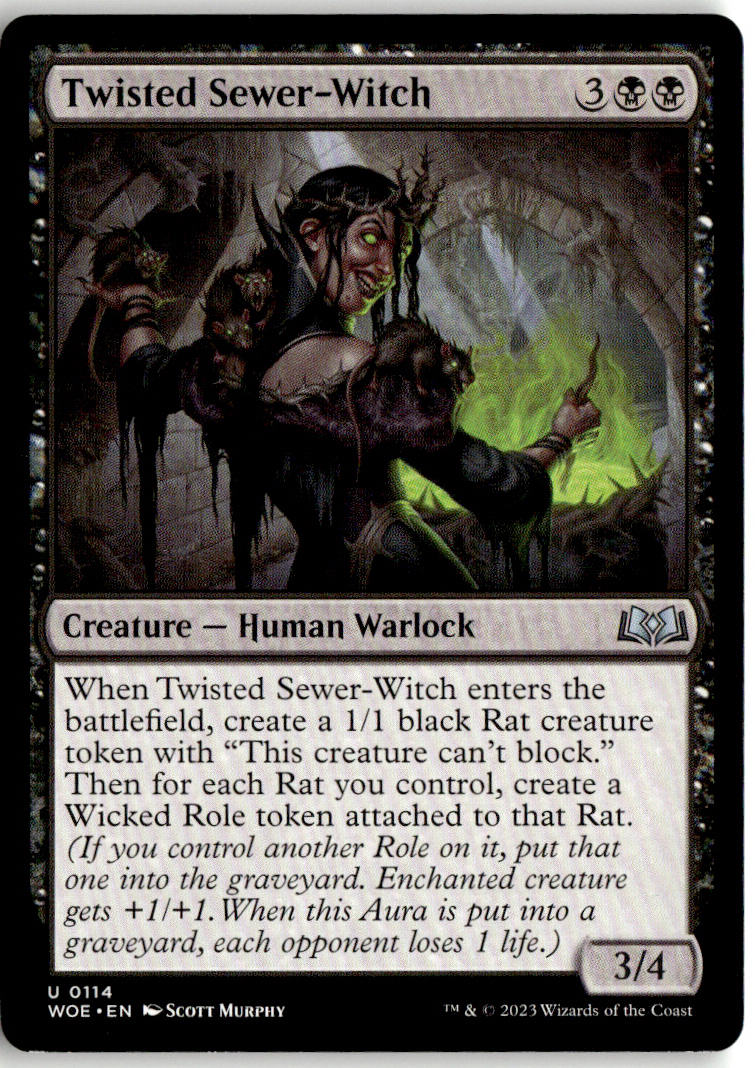 Twisted Sewer-Witch - Wilds of Eldraine #114 - Near Mint - Normal