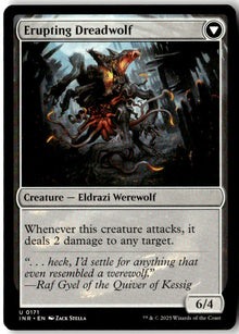 Smoldering Werewolf // Erupting Dreadwolf - Innistrad Remastered #171 - Near Mint - Manual