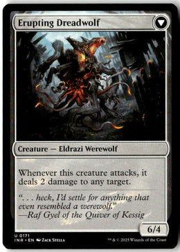 Smoldering Werewolf // Erupting Dreadwolf - Innistrad Remastered #171 - Near Mint - Manual