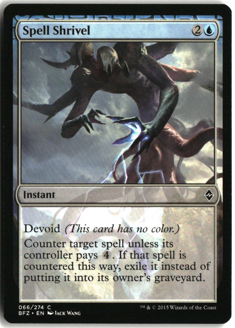 Spell Shrivel - Battle for Zendikar #66 - Near Mint - Normal