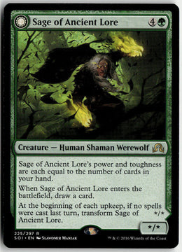 Sage of Ancient Lore // Werewolf of Ancient Hunger - Shadows over Innistrad #225 - Near Mint - Normal