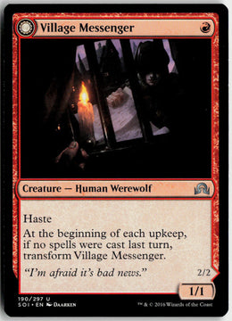 Village Messenger // Moonrise Intruder - Shadows over Innistrad #190 - Near Mint - Normal