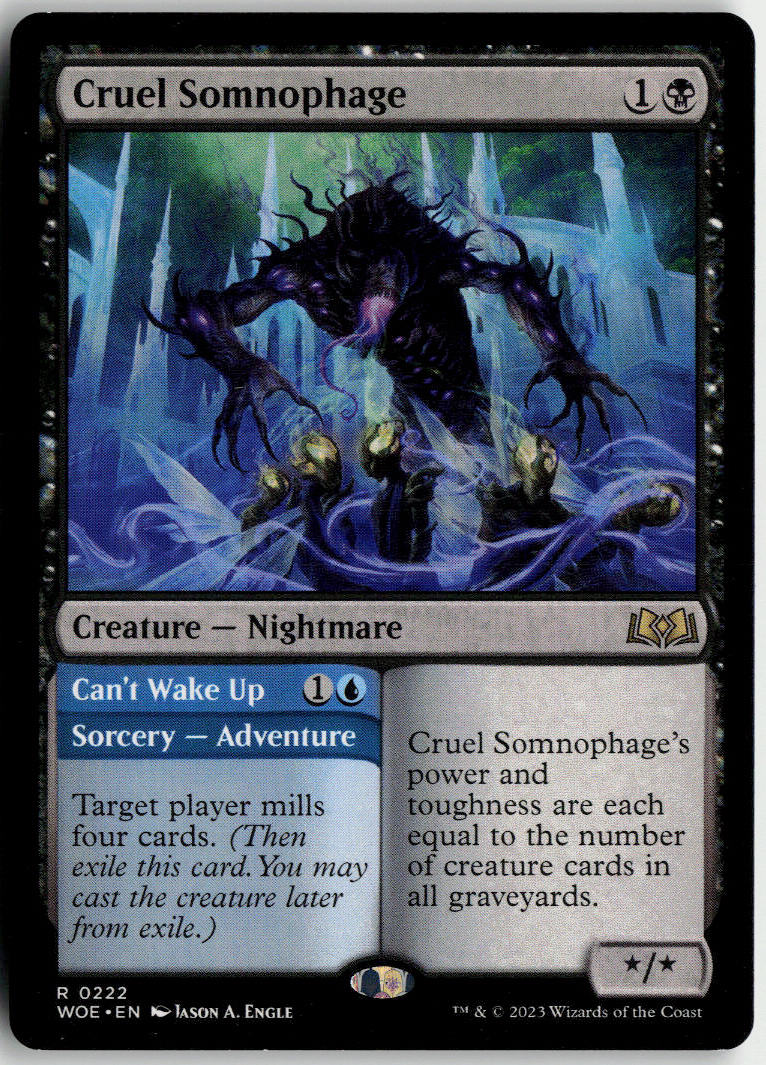 Cruel Somnophage // Can't Wake Up - Wilds of Eldraine #222 - Near Mint - Normal