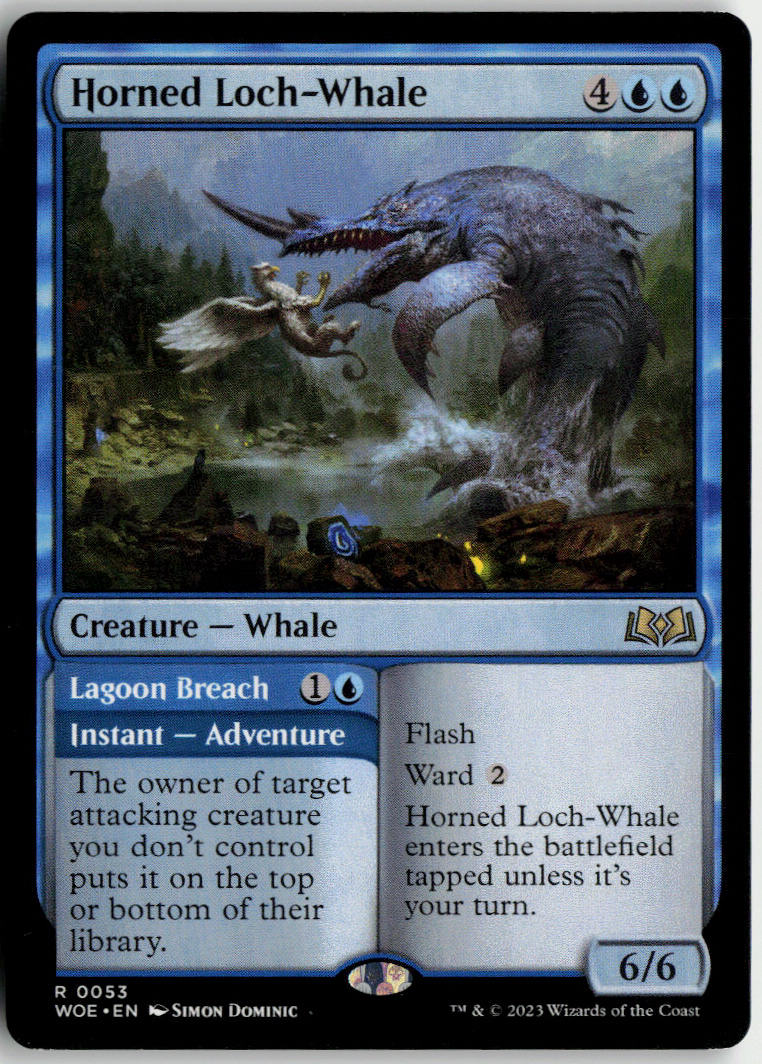 Horned Loch-Whale // Lagoon Breach - Wilds of Eldraine #53 - Near Mint - Normal