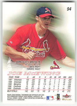 Joe McEwing #94 SkyBox Baseball Non-Foil English