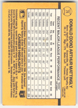 Don Mattingly #74 Non-Foil