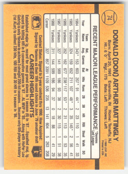 Don Mattingly #74 Non-Foil