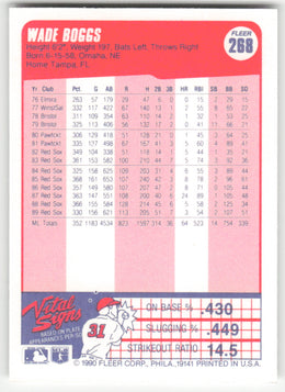 Wade Boggs #268 Non-Foil