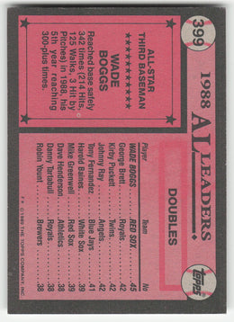 Wade Boggs #399/792 Topps Baseball Non-Foil English