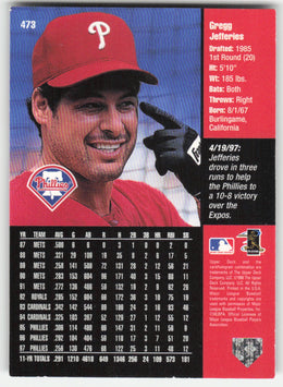 Gregg Jefferies #473 Upper Deck Baseball Non-Foil English
