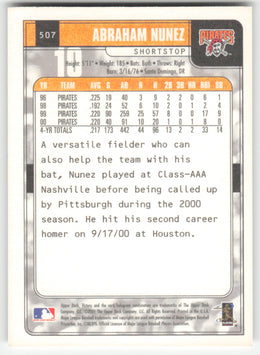 Abraham Nunez #507 Upper Deck Victory Baseball Non-Foil English