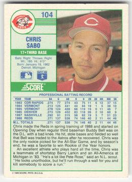 Chris Sabo #104 Score Baseball Non-Foil English