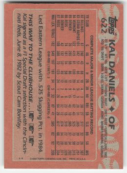 Kal Daniels #622/792 Topps Baseball Non-Foil English