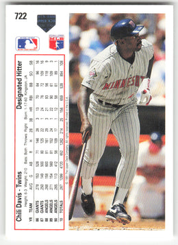 Chili Davis #722/800 Upper Deck Baseball Non-Foil English