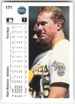 Mark McGwire #171 Upper Deck Baseball Non-Foil English