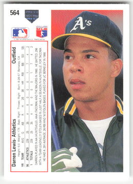 Darren Lewis #564/800 Upper Deck Baseball Non-Foil English