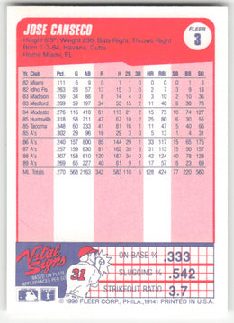 Jose Canseco #3/660 Non-Foil