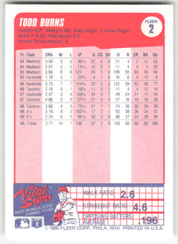 Todd Burns #2/660 Fleer Baseball Non-Foil English