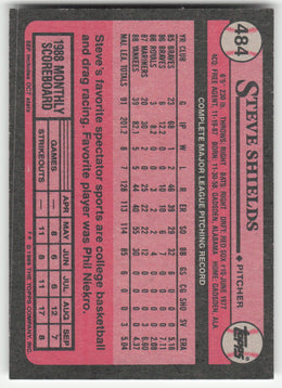 Steve Shields #484/792 Topps Baseball Non-Foil English