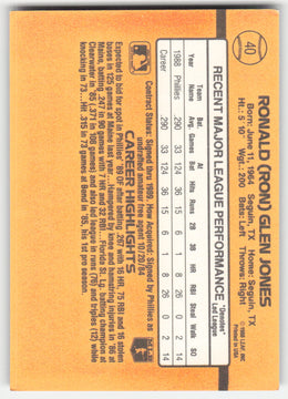 Ron Jones #40/660 Donruss Baseball Non-Foil English